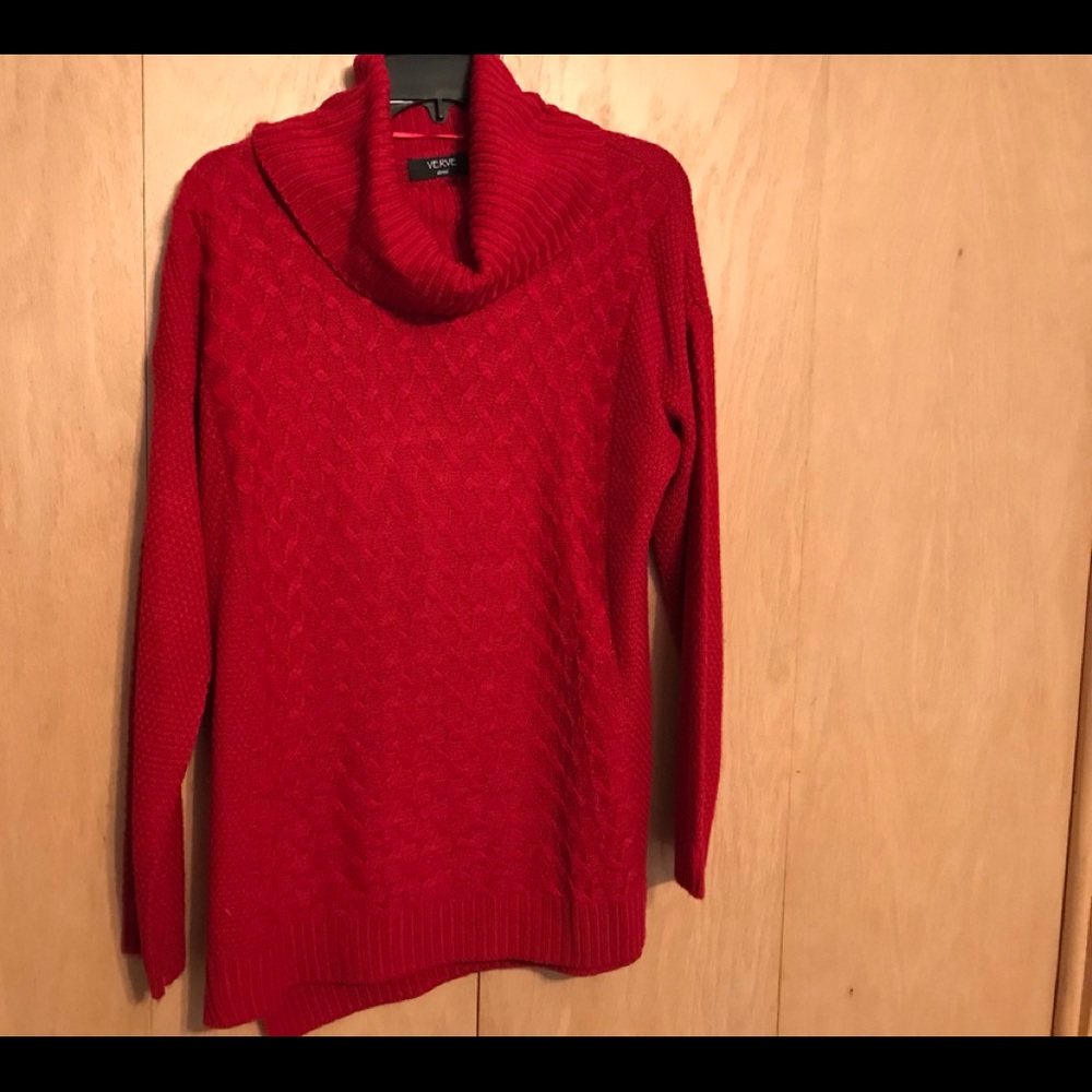 Red Cowl Neck Sweater - size XL